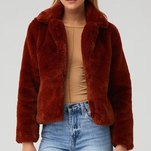 MINKPINK - ANYA FAUX FUR JACKET in Ginger - Picture 2 of 9